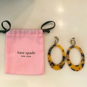 Gorgeous Kate Spade New York Tortoise Shell Oval Earrings with Gold Accent